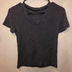 Brandy Melville navy and white striped tshirt